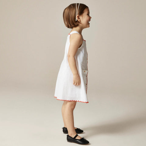 Girls' firework dress in linen-cotton blend