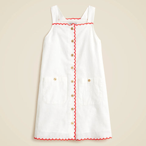 Girls' firework dress in linen-cotton blend