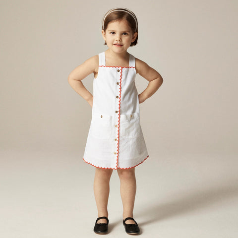Girls' firework dress in linen-cotton blend