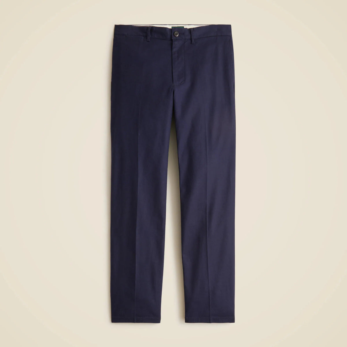 Straight-fit creased stretch cotton-blend twill trouser
