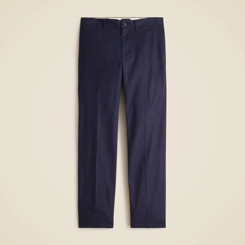 Straight-fit creased stretch cotton-blend twill trouser