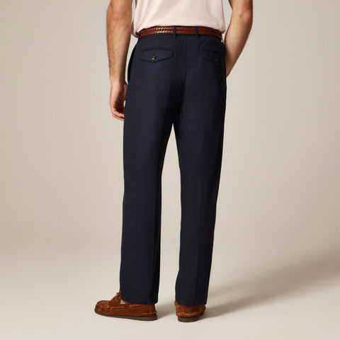 Straight-fit creased stretch cotton-blend twill trouser