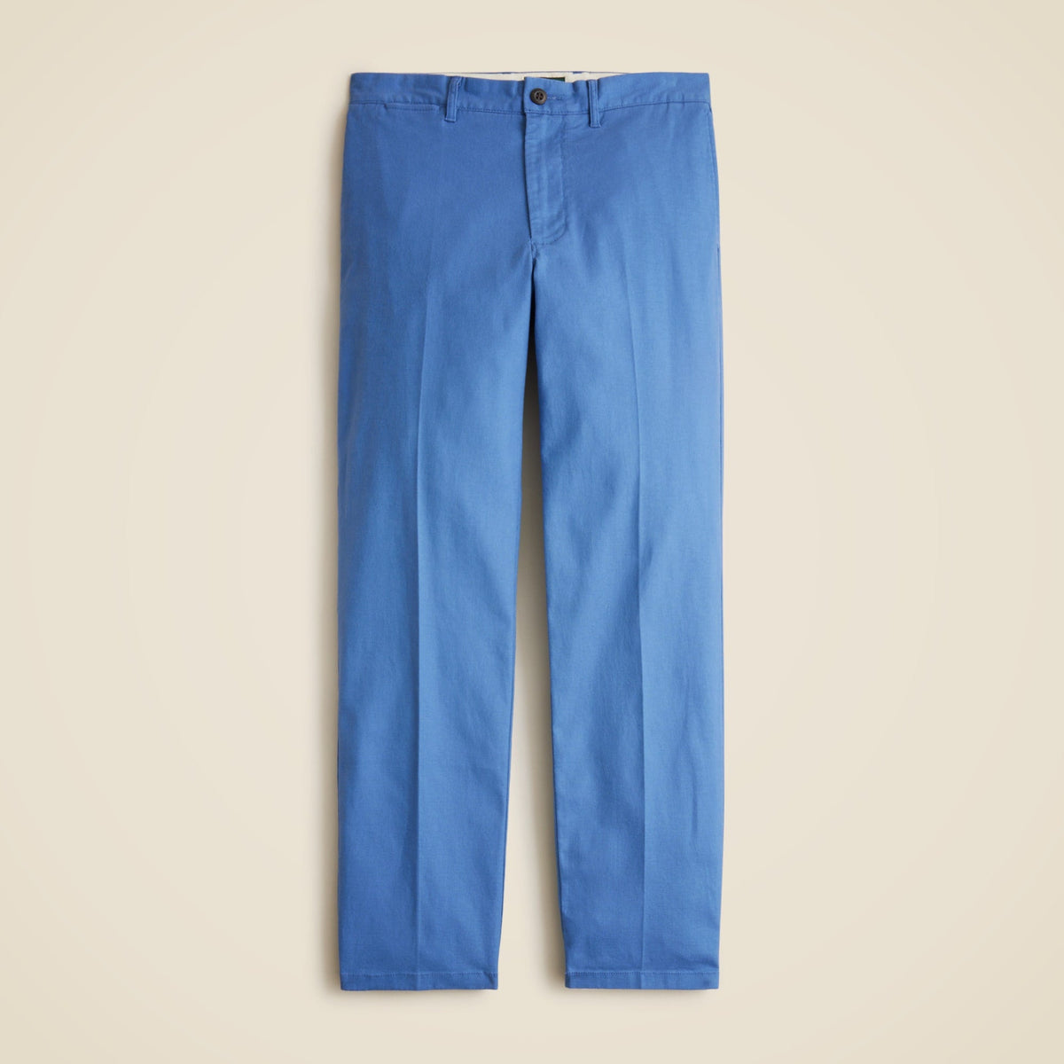 Straight-fit creased stretch cotton-blend twill trouser