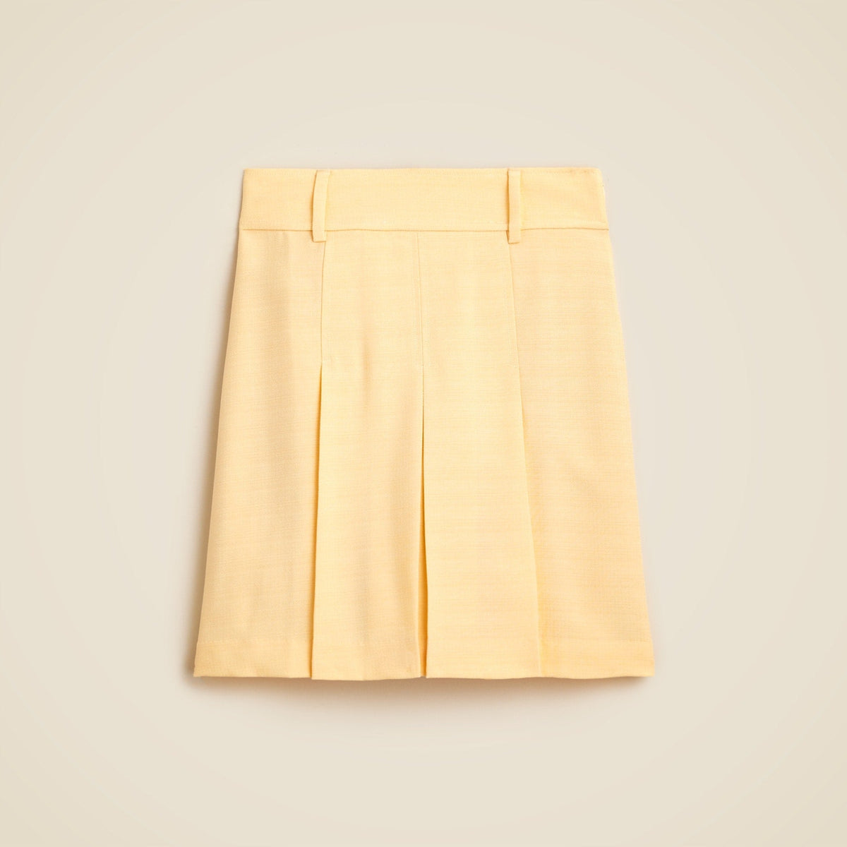 Pleated knee-length skirt in luster canvas