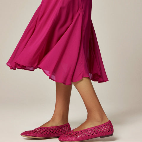 Petite Gwyneth flounce-hem skirt in chiffon