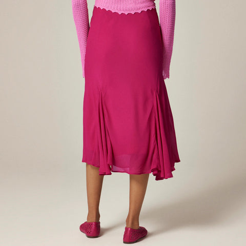 Petite Gwyneth flounce-hem skirt in chiffon