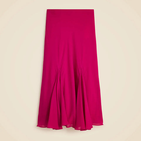 Petite Gwyneth flounce-hem skirt in chiffon