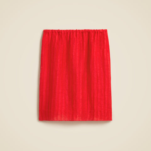 Textured linen-blend skirt