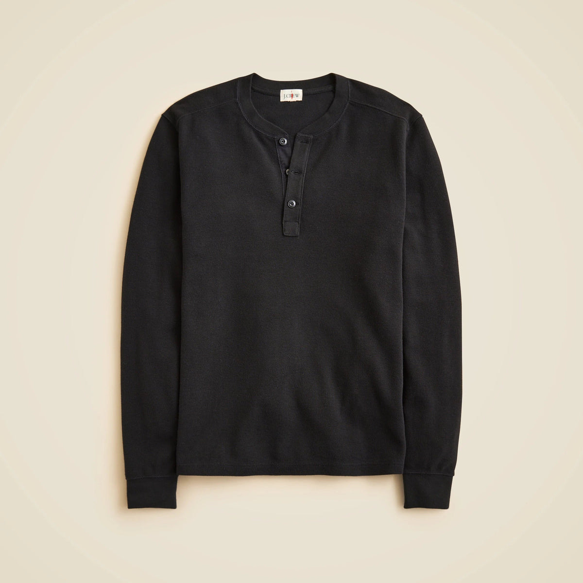 Jacquard rib-knit henley