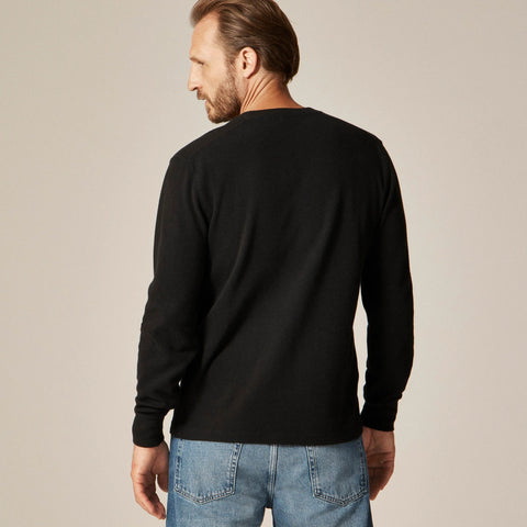 Jacquard rib-knit henley