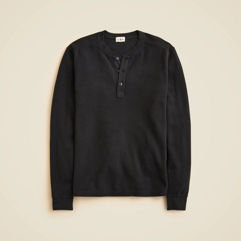 Jacquard rib-knit henley