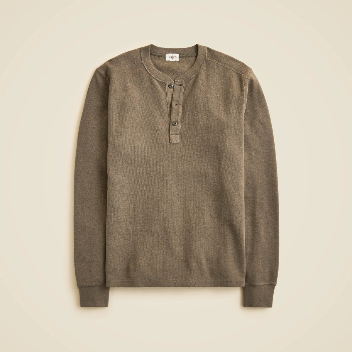 Jacquard rib-knit henley