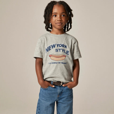 Kids' short-sleeve NYC hot dog graphic T-shirt