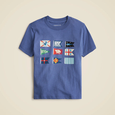Kids' short-sleeve nautical flag graphic T-shirt