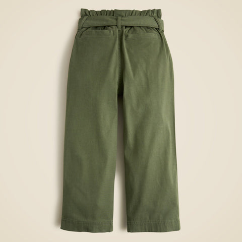 Girls' tie-waist pant in drapey twill