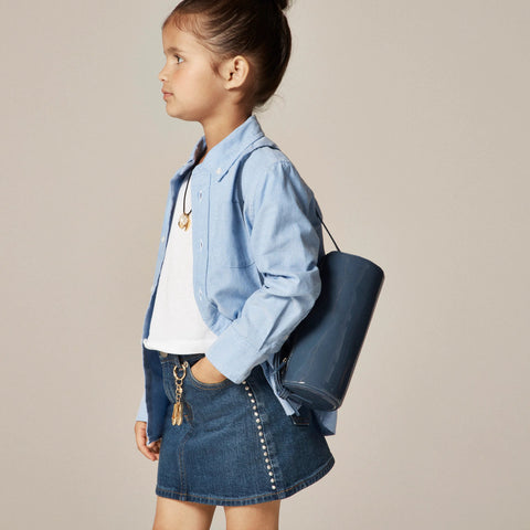 Girls' denim skirt with studs