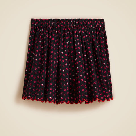 Girls' pull-on rickrack skirt in floral
