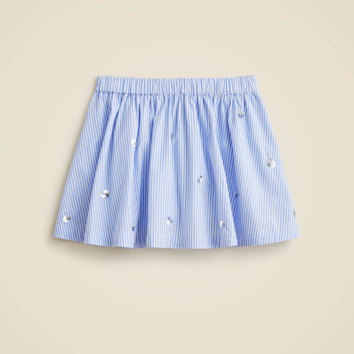 Girls' embellished pull-on skirt in stripe