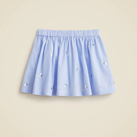Girls' embellished pull-on skirt in stripe