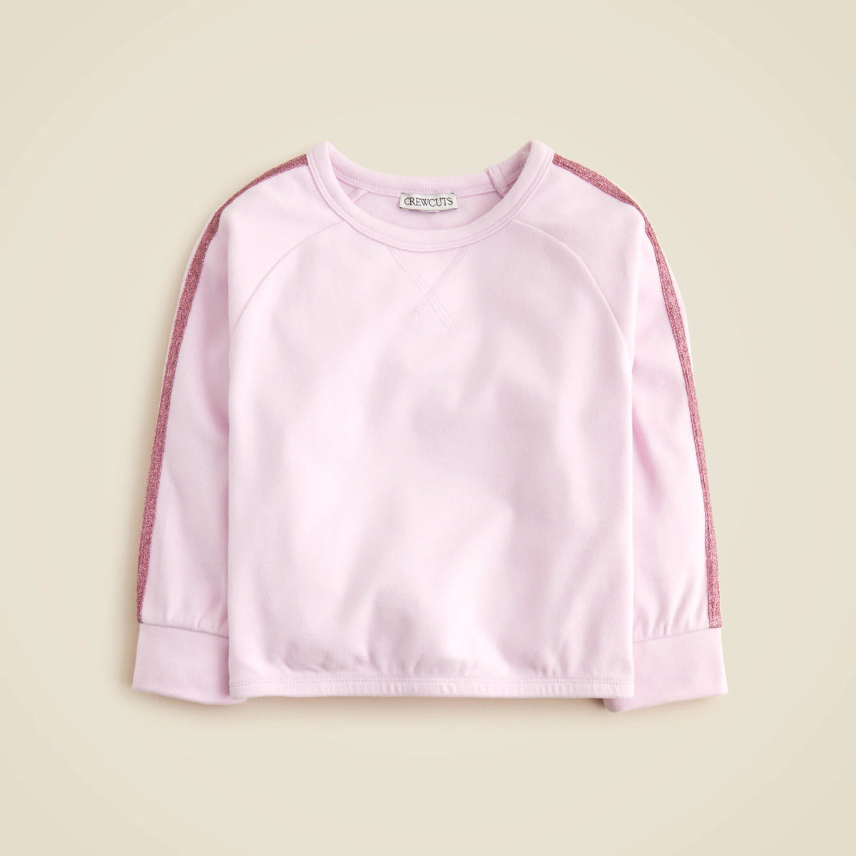 Girls' cozy rib sweatshirt with glitter stripe