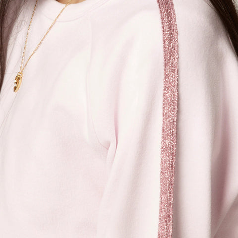 Girls' cozy rib sweatshirt with glitter stripe