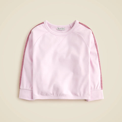 Girls' cozy rib sweatshirt with glitter stripe
