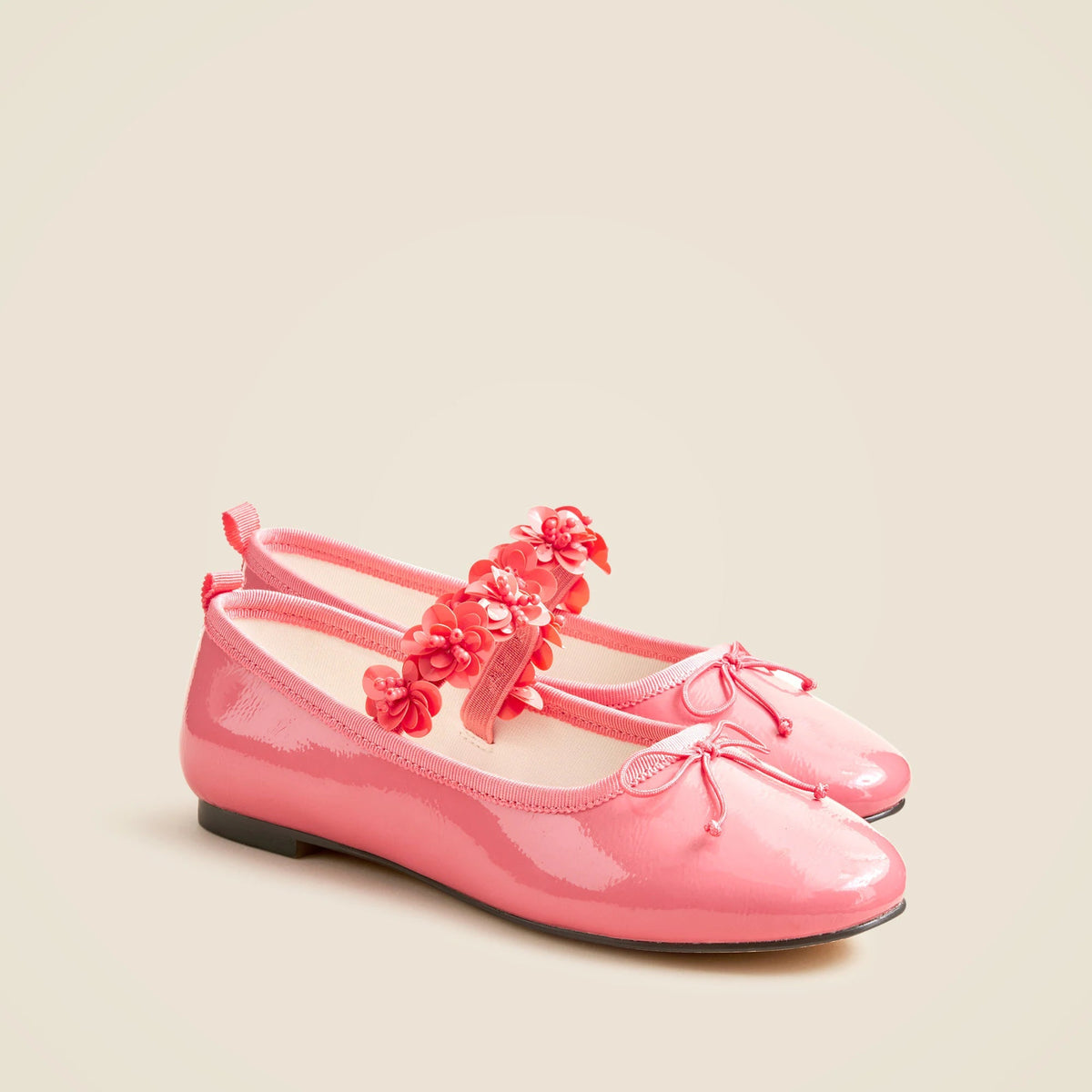 Girls' flower-strap ballet flats