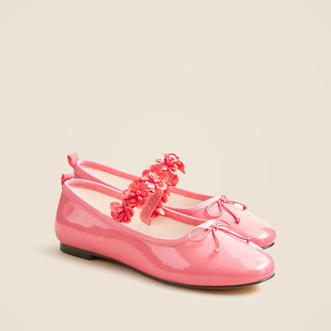 Girls' flower-strap ballet flats