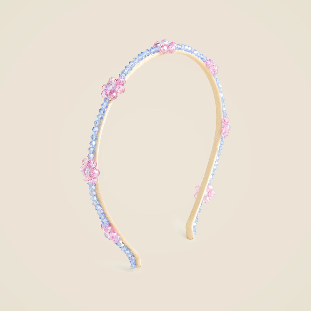Girls' skinny beaded flower headband