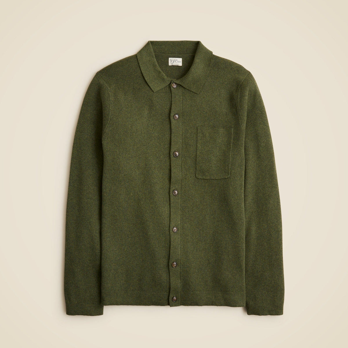 Milano-stitch polo cardigan sweater