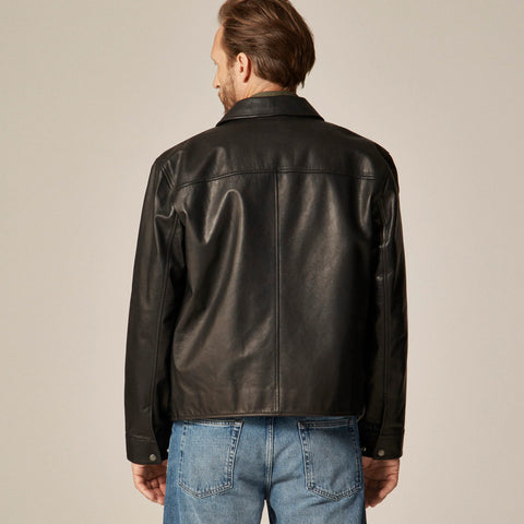 Moto jacket in Italian broken-in leather