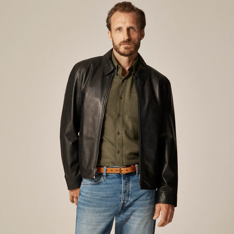 Moto jacket in Italian broken-in leather