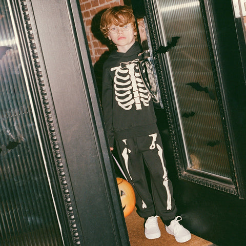 Kids' glow-in-the-dark skeleton sweatpant