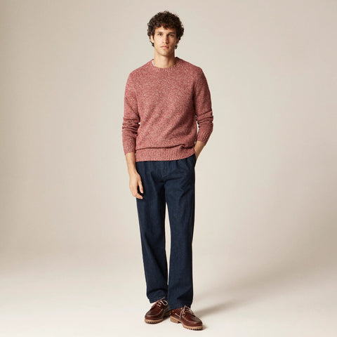 Classic double-pleated indigo-dyed denim pant