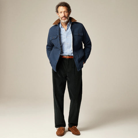 Sherpa-lined duck canvas shirt-jacket