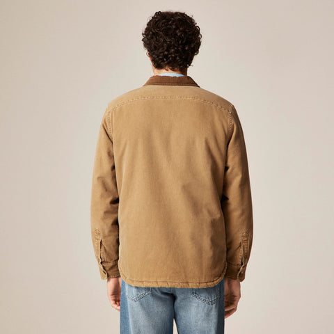 Sherpa-lined duck canvas shirt-jacket