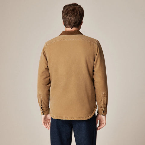 Sherpa-lined duck canvas shirt-jacket
