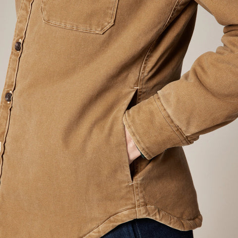 Sherpa-lined duck canvas shirt-jacket