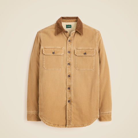 Sherpa-lined duck canvas shirt-jacket