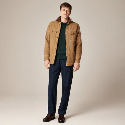 Sherpa-lined duck canvas shirt-jacket