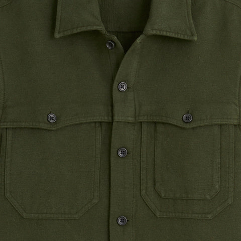 Heavyweight chamois field utility overshirt in Japanese cotton