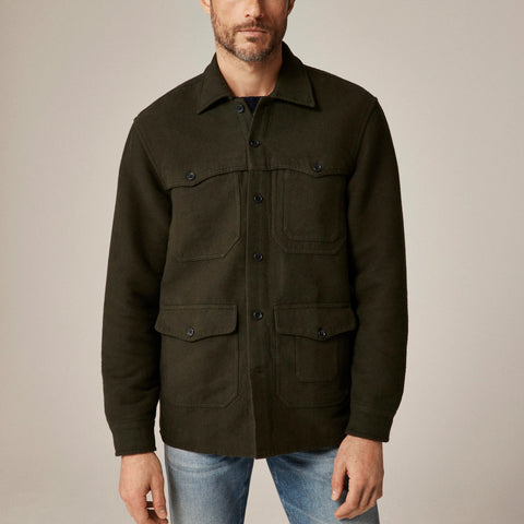 Heavyweight chamois field utility overshirt in Japanese cotton