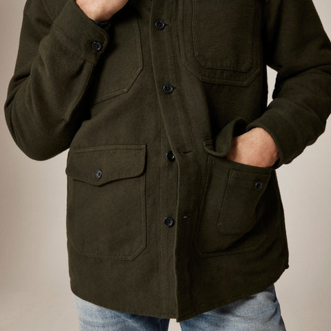 Heavyweight chamois field utility overshirt in Japanese cotton