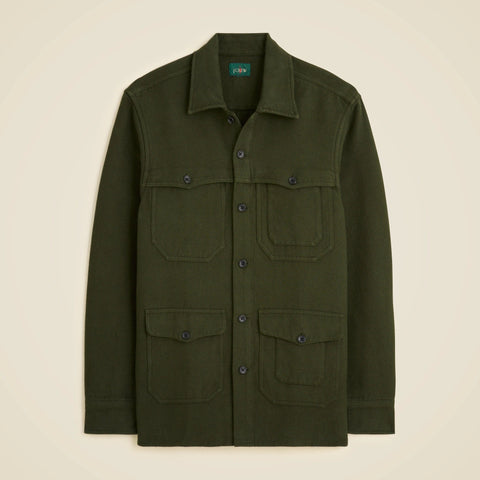 Heavyweight chamois field utility overshirt in Japanese cotton