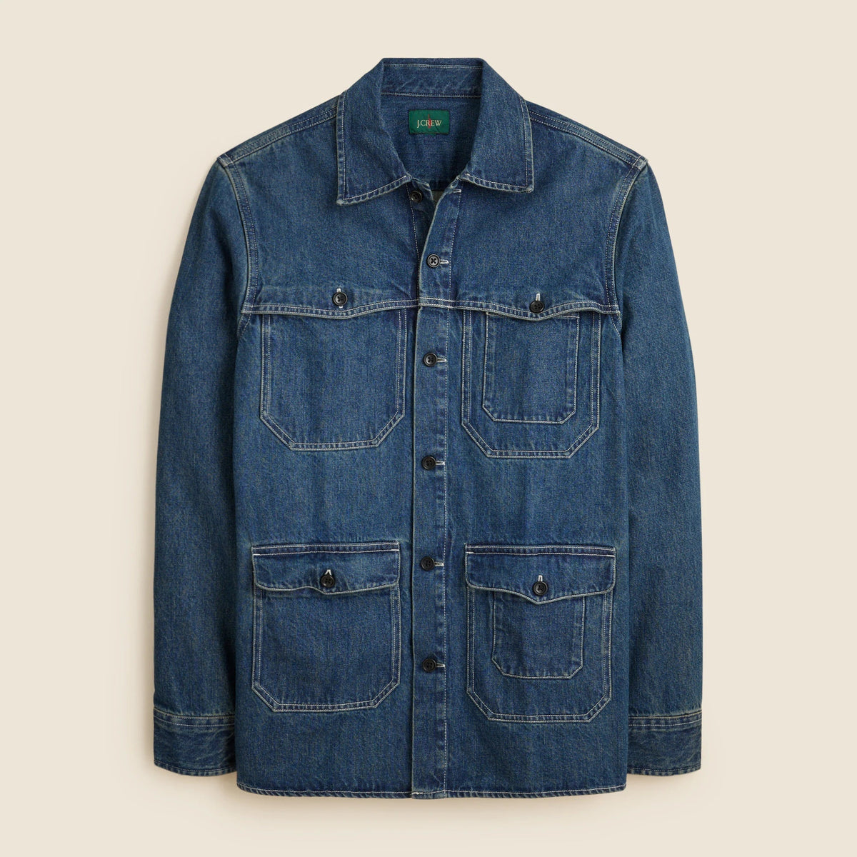 Denim field utility overshirt