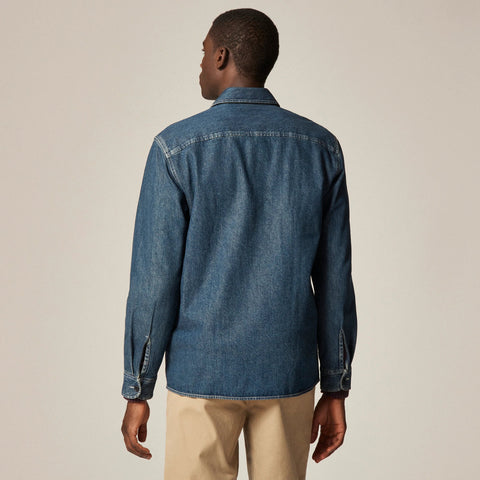 Denim field utility overshirt