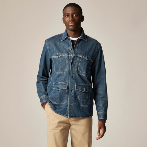 Denim field utility overshirt