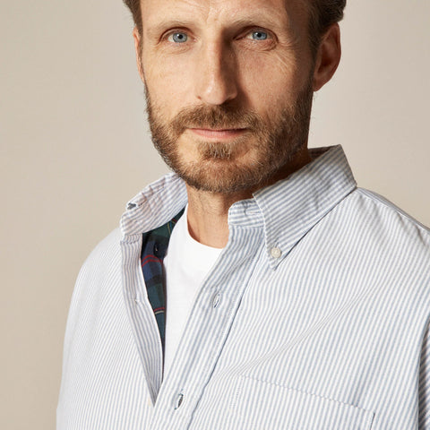 Flannel-lined oxford shirt