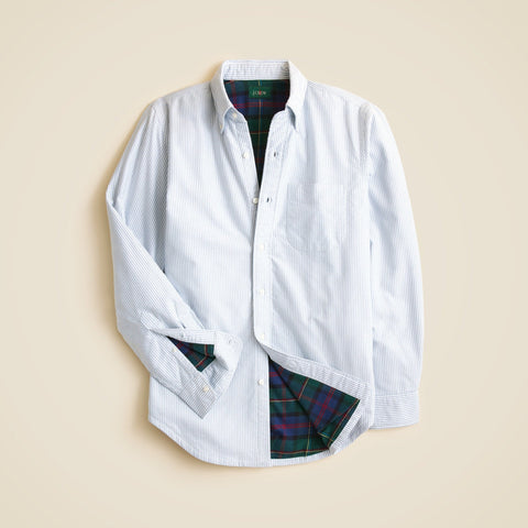 Flannel-lined oxford shirt
