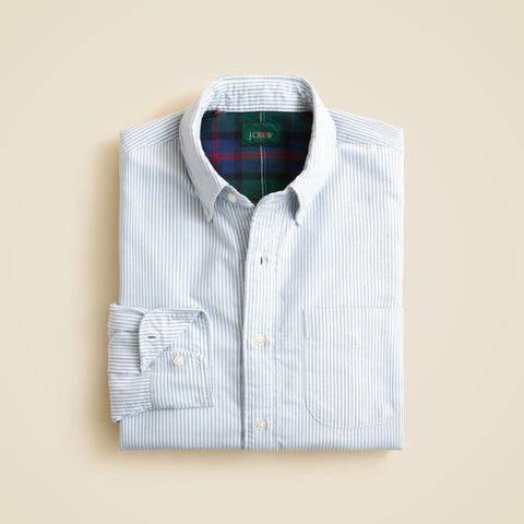 Flannel-lined oxford shirt
